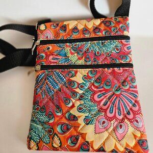 Quilted crossbody bag from Olivia Moss Peacock Parade Collection 6.5x8